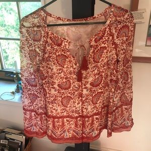 Tory Burch - Long Sleeve Patterned Blouse